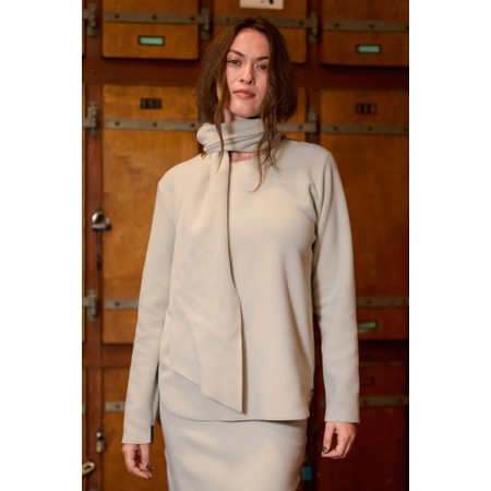 Henriette Steffensen Kit Fleece Blouse With Scarf - Beige