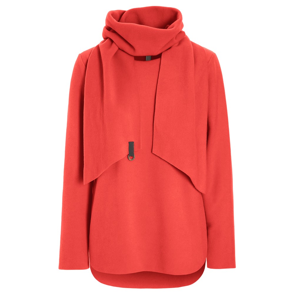 Henriette Steffensen Tomato Fleece Blouse With Scarf Tomato