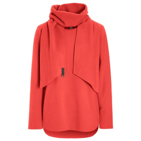 Henriette Steffensen Tomato Fleece Blouse With Scarf - Red