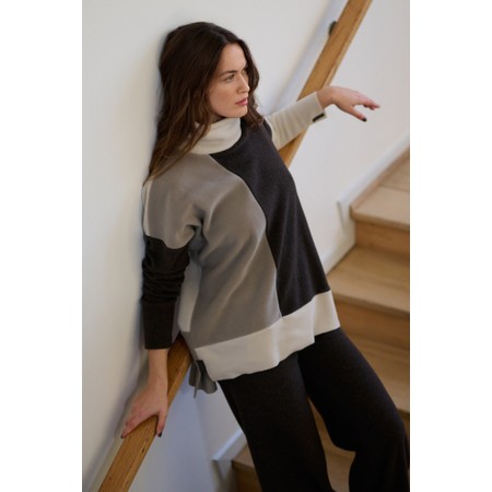 Henriette Steffensen High Neck Patch Fleece Sweater - Brown