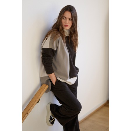 Henriette Steffensen High Neck Patch Fleece Sweater - Brown