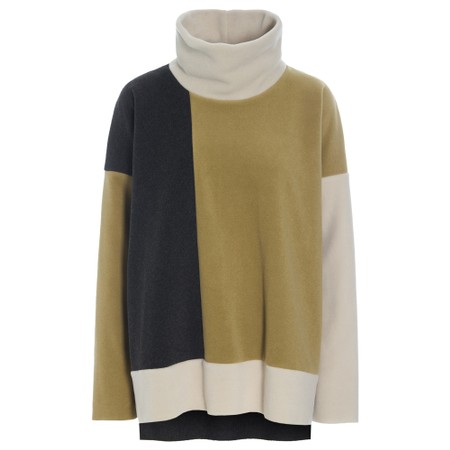 Henriette Steffensen High Neck Patch Fleece Sweater - Green