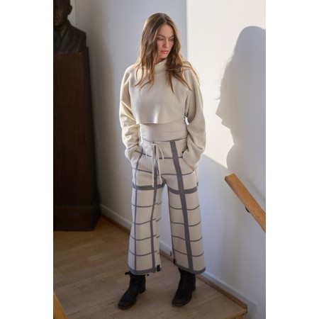Henriette Steffensen Fleece Clan Print Crop Trouser - Beige