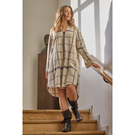 Henriette Steffensen Clan Print Fleece Dress - Beige