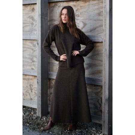 Henriette Steffensen Chokolate Long Fleece Skirt - Brown