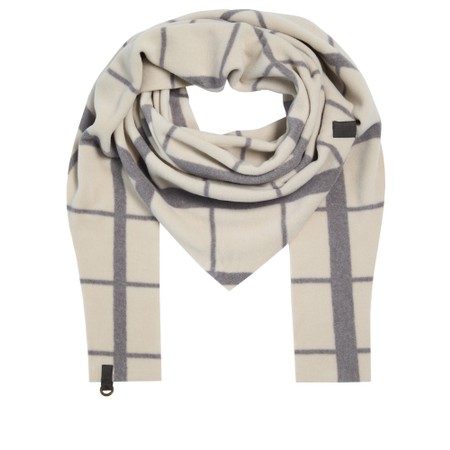 Henriette Steffensen Clan Print Fleece Triangle Scarf - Beige