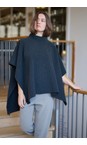 Henriette Steffensen Soft Black Soft Black High Neck Fleece Poncho  
