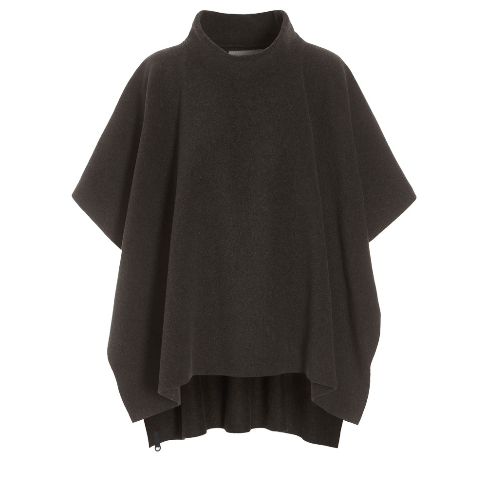 Henriette Steffensen High Neck Fleece Poncho Chokolate