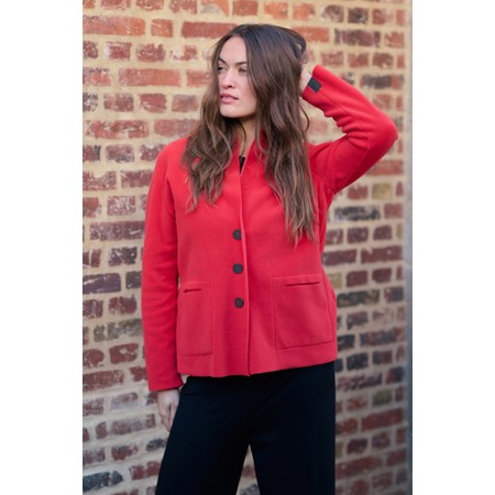 Henriette Steffensen Tomato Short Recycled Fleece Cardigan - Red