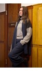 Henriette Steffensen Evening Blue / Chokolate / Elephant Blue Patch Fleece Cardigan  