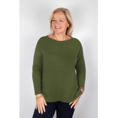 Maggie Musch Olive Seam Front Supersoft Jumper