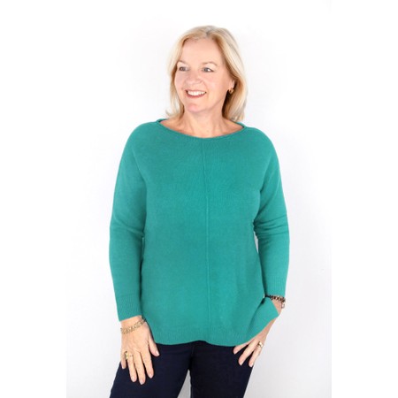 Amazing Woman Maggie Dark Turquoise Seam Front Supersoft Jumper - Blue