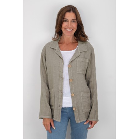 Amazing Woman Keely Fango Chore Linen Jacket - Brown