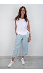 Amazing Woman Ice Blue Orla Ice Blue Cropped Linen Trouser  