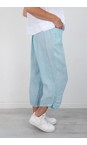 Amazing Woman Ice Blue Orla Ice Blue Cropped Linen Trouser  