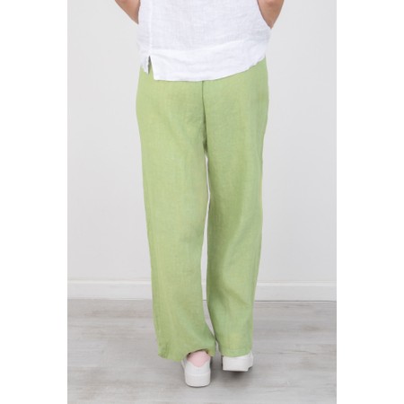 Amazing Woman Orla Leek Long Linen Trouser - Green
