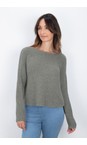 Amazing Woman Grey Marl Jenna Grey Marl Fine Rib Boat Neck Knit  