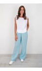 Amazing Woman Ice Blue Odie Long Ice Blue Wide Leg Linen Trousers  