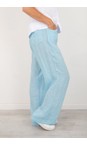 Amazing Woman Ice Blue Odie Long Ice Blue Wide Leg Linen Trousers  