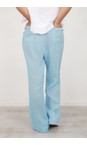 Amazing Woman Ice Blue Odie Long Ice Blue Wide Leg Linen Trousers  