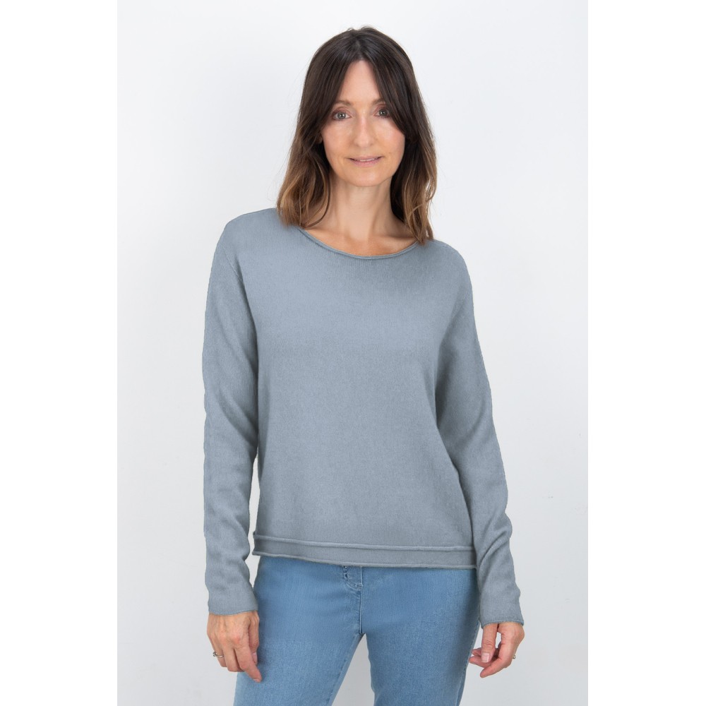 Amazing Woman Chloe Cloud Supersoft Roll Hem Boxy Knit Cloud