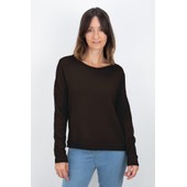 Chloe Dark Chocolate Supersoft Roll Hem Boxy Knit