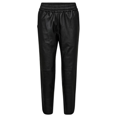 Mos Mosh Zabel Black Leather Sweatpant - Black