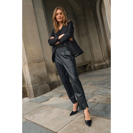 Mos Mosh Zabel Black Leather Sweatpant - Black