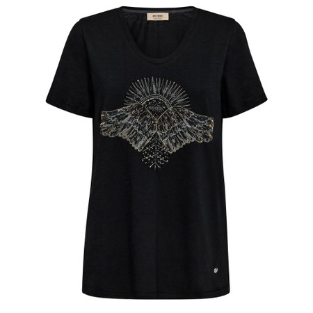 Mos Mosh Nadine Black O-SS Deco Tee - Black