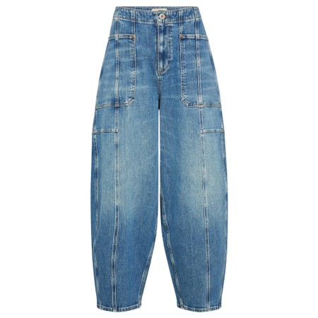 Mos Mosh Rosy Galleon Dark Blue Barrel Leg Jean - Blue