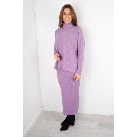 Amazing Woman Saira Lilac Ribbed Straight Maxi Skirt - Purple