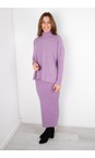 Amazing Woman Lilac Saira Lilac Ribbed Straight Maxi Skirt  