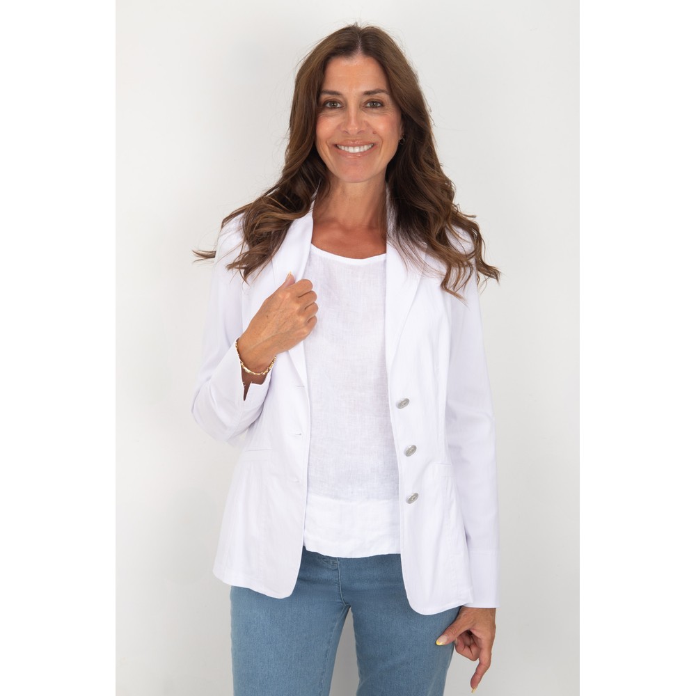 Robell Emilia White Fitted Jacket White 10