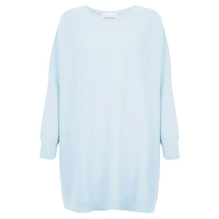 Amazing Woman Cassi X Pale Blue Round Neck Front Seam Knit - Blue