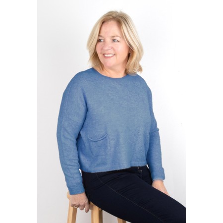 Amazing Woman Jodie Bluette Front Pocket Supersoft Knit Jumper - Blue