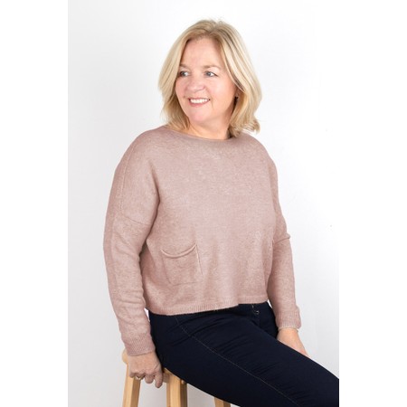 Amazing Woman Jodie Antique Rose Front Pocket Supersoft Knit Jumper - Pink