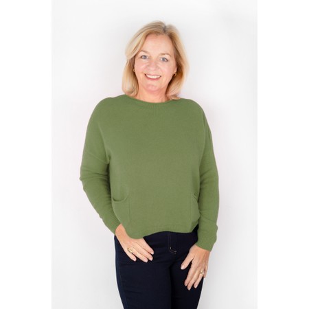 Amazing Woman Jodie Apple Front Pocket Supersoft Knit Jumper - Green