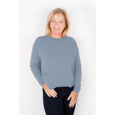 Amazing Woman Jodie Cloud Front Pocket Supersoft Knit Jumper - Blue