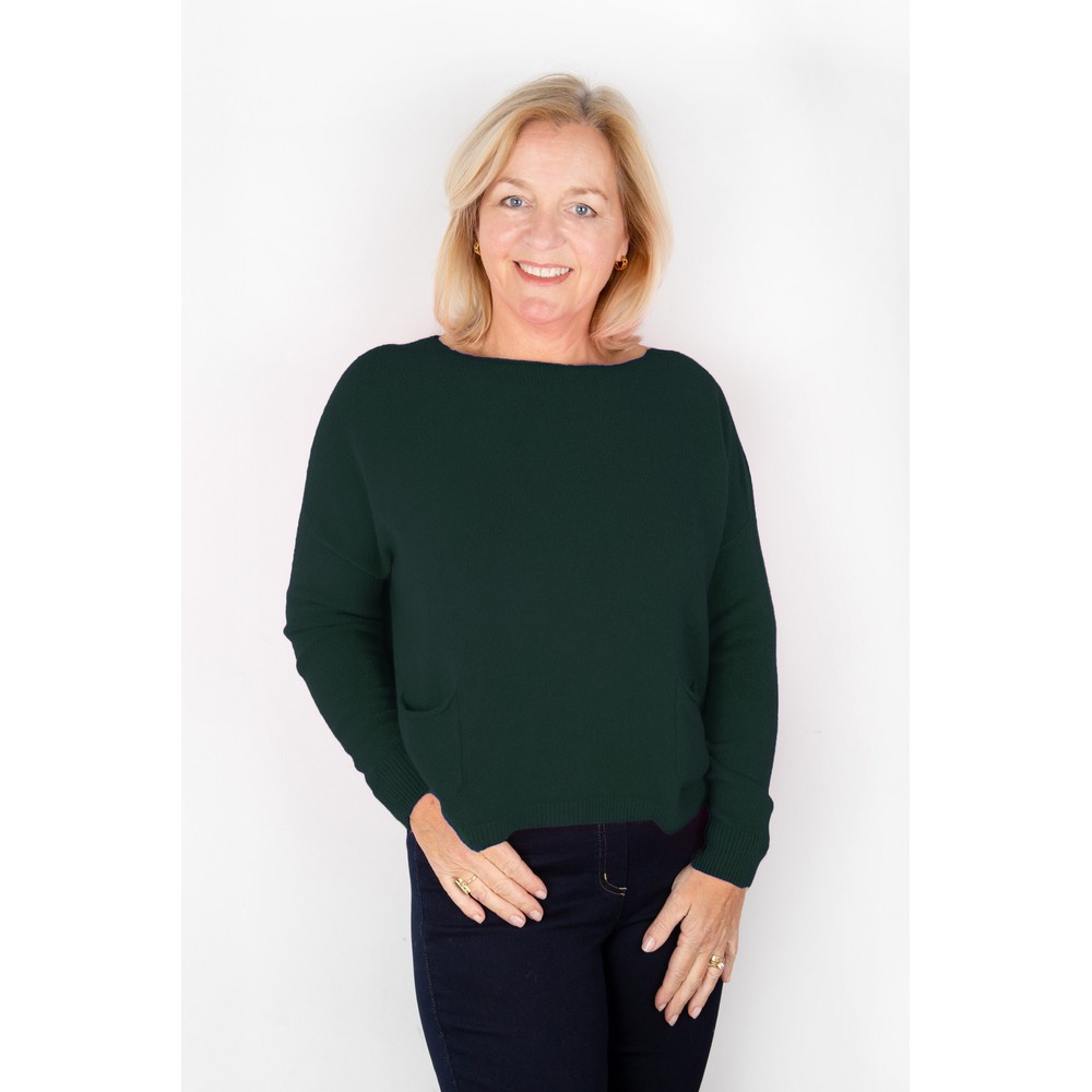 Amazing Woman Jodie Forest Front Pocket Supersoft Knit Jumper Forest