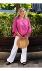 Amazing Woman Fuchsia Julia Fuchsia Linen Frill Top  