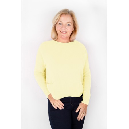 Amazing Woman Jodie Pale Lemon Front Pocket Supersoft Knit Jumper - Yellow