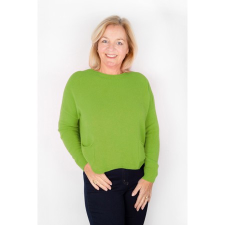 Amazing Woman Jodie Kiwi Front Pocket Supersoft Knit Jumper - Green