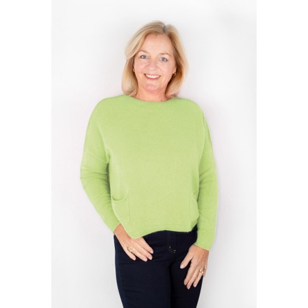 Amazing Woman Jodie Summer Lime Front Pocket Supersoft Knit Jumper - Green
