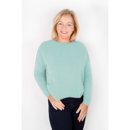 Amazing Woman Jodie Seafoam Front Pocket Supersoft Knit Jumper - Green