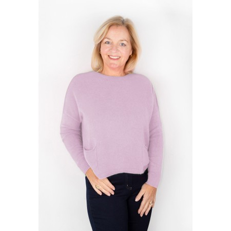 Amazing Woman Jodie Summer Lilac Front Pocket Supersoft Knit Jumper - Purple