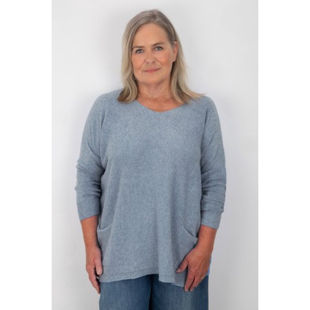 Amazing Woman Caryf X Cloud Round Neck Oversized Jumper - Blue