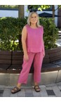 Amazing Woman Pink Lucie Pink Linen Top  