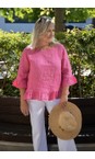Amazing Woman Pink Julia Pink Linen Frill Top  