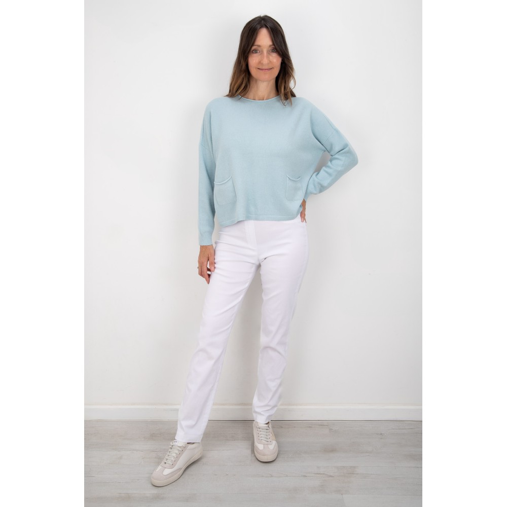 Robell Bella White Full Length Trouser White 10