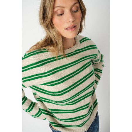 Mos Mosh Amazon Khai Two Stripe Knit Jumper - Blue